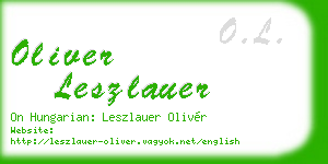 oliver leszlauer business card